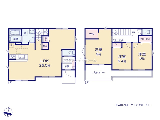 越谷市弥栄町1期　新築一戸建ての間取り