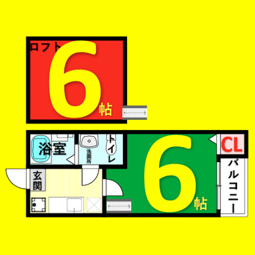 シェモア千種公園　名古屋市賃貸　仲介手数料無料の間取り