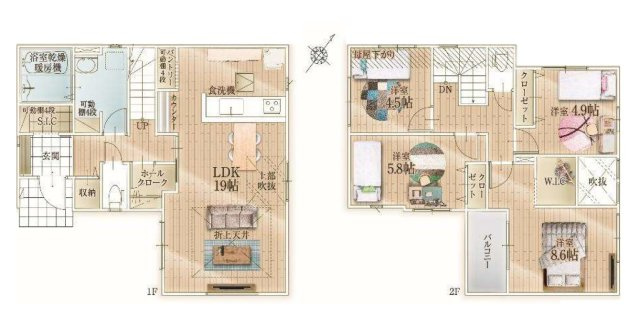【間取り】 | 福岡市東区若宮4丁目4期　1号棟（全4棟）【仲介手数料無料・0円】 | 平日、土日祝日もお好きな日時にご見学可能です。お気軽にお問合せ下さい。
