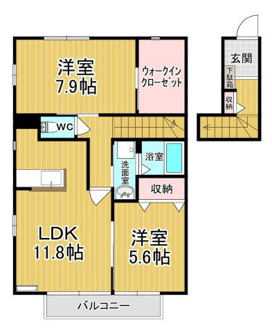 【間取り】 | ラ・カーサ・フェリーチェ(la CaSa felice) | ファミリーさん向けのお部屋です♪