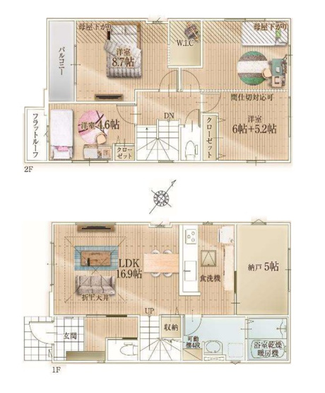【間取り】 | 福岡市東区若宮4丁目4期　4号棟（全4棟）【仲介手数料無料・0円】 | 平日、土日祝日もお好きな日時にご見学可能です。お気軽にお問合せ下さい。