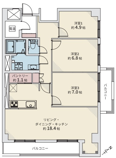 マンションニュー緑台B棟の間取り