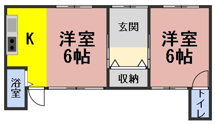 ６６５０４　岐阜市西荘事業用貸家の間取り