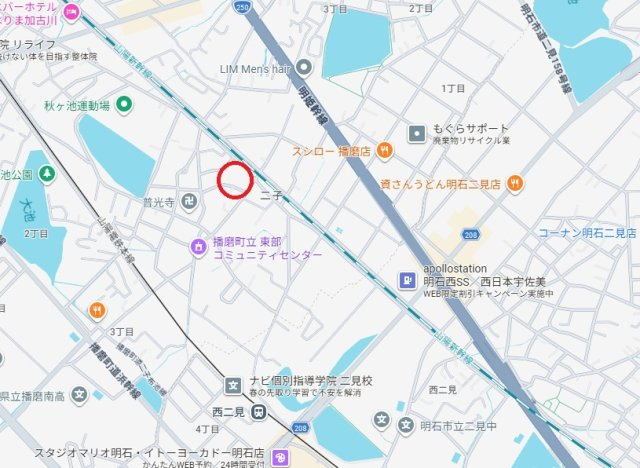 加古郡播磨町二子　1期　　山陽電鉄「西二見駅」徒歩9分の地図