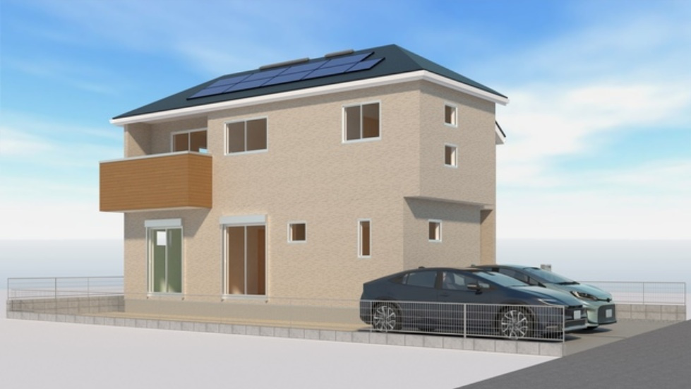 瑞穂町箱根ヶ崎　新築戸建全1棟の外観パース