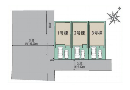 さいたま市見沼区春岡２丁目　新築一戸建て　ブルーミングガーデン　01の区画図|１号棟