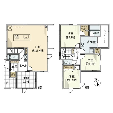 おおたかの森東戸建の間取り