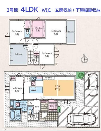 【間取り】 | リビングには足元からポカポカ温まる「床暖房」搭載！
アイランドキッチンは効率性だけでなく、家事シェアやお子さまのお手伝いにも◎