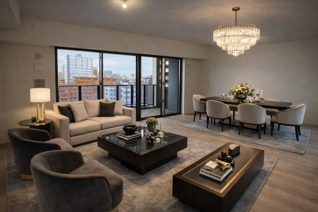 【民泊可能】ブランシエラ那覇開南プレミストの居間・リビング|イメージ画像になります。