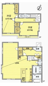 川越市的場　2LDK+カースペース付き　中古戸建の間取り
