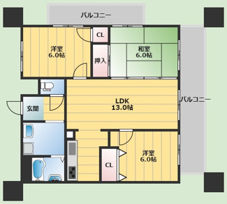 【間取り】 | ボヌール千里中央
