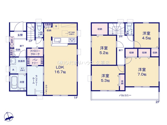 加須市三俣1丁目　新築一戸建て　04　リーブルガーデンの間取り|キッチンはお手入れのしやすいハイマーブルシンクにグレードアップ♪