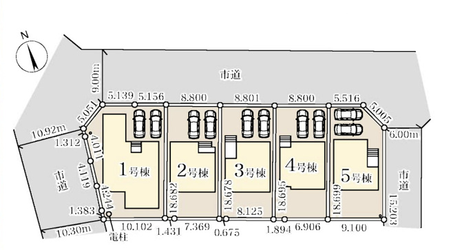 【区画図】 | 加須市三俣1丁目　Livele Garden.S　新築戸建　全5棟　4号棟