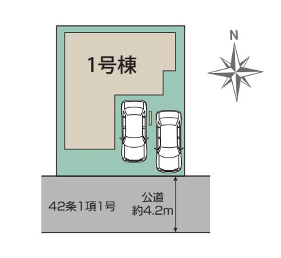 さいたま市北区大成町４丁目　新築一戸建て　ブルーミングガーデン　01の区画図|１号棟