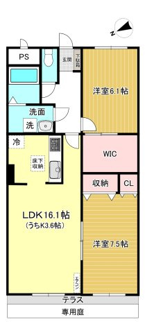 【間取り】 | ライリッヒ・ストーレ | カップルさんやファミリーさんにもオススメの2LDKタイプ！リビングダイニングキッチンは広々16.1帖もあります！なんと言っても角部屋なのが嬉しい♪