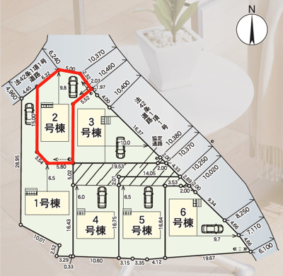 【区画図】 | Cradle garden　二本松市郭内第５　２号棟 | ★内覧予約でブランド米2kg★
