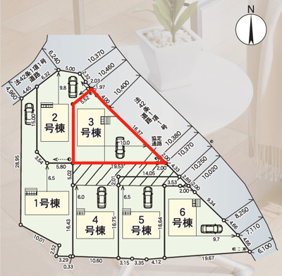 【区画図】 | Cradle garden　二本松市郭内第５　３号棟 | ★内覧予約でブランド米2kg★