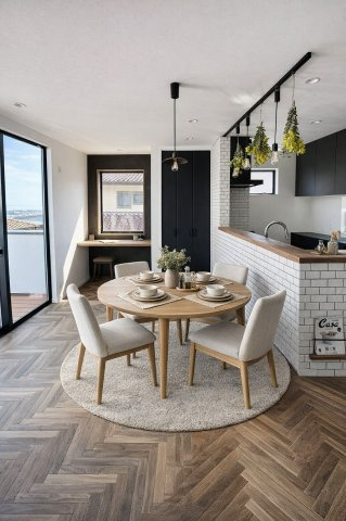 新築分譲住宅 NewStyleみたけ台２のダイニング|家具はCGです。付属設備ではございません。