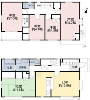 【間取り】 | 御園3丁目　ヘーベルハウスの太陽光発電付き住宅♪ | 間取り図