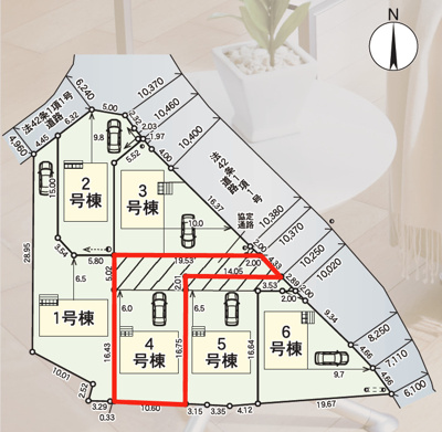 【区画図】 | Cradle garden　二本松市郭内第５　４号棟 | ★内覧予約でブランド米2kg★
