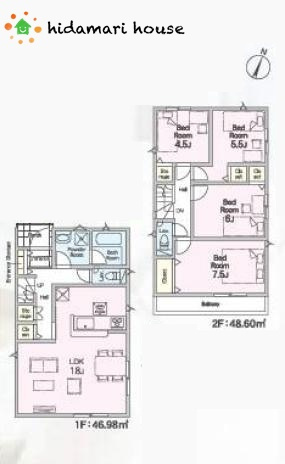 上尾市領家第2　新築戸建　クレイドル06の間取り|4LDK：18帖