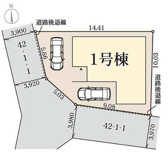 神戸市西区持子1丁目の区画図