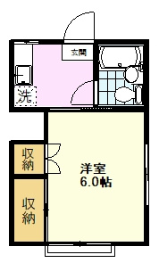 【間取り】 | ホワイトコート | ホワイトコート、2-C号室、１Ｋ