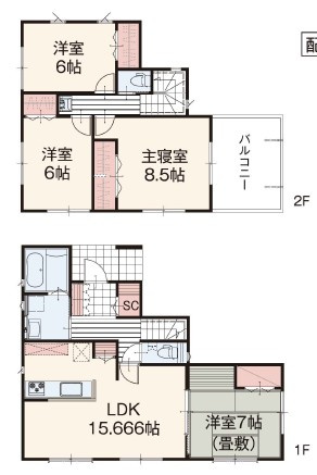 【間取り】 | 小田原市下大井　新築戸建て　広々庭付き