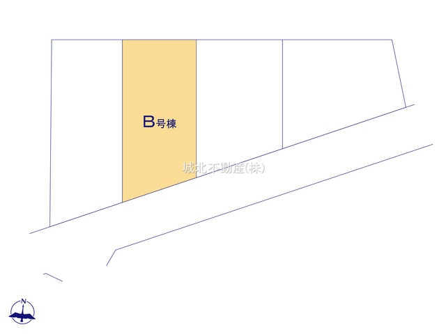 練馬区東大泉3丁目 全4棟 B号棟の区画図|土地面積100.83㎡ 南東側約4.0m公道に面しております