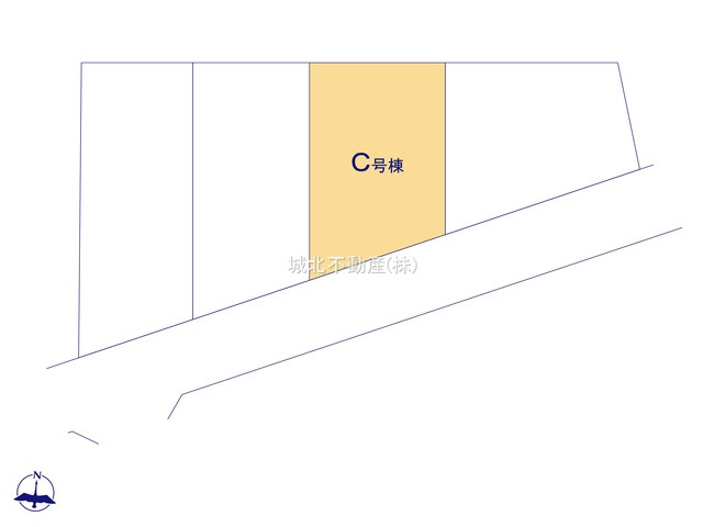 練馬区東大泉3丁目 全4棟 C号棟の区画図|土地面積94.5㎡ 南東側約4.0m公道に面しております