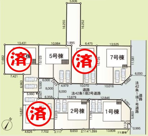 富里市七栄第３４の区画図