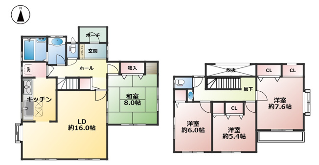 【間取り】 | 大網白里市季美の森南1丁目　中古戸建