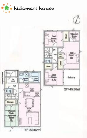 上尾市領家第2　新築戸建　クレイドル13の間取り|4LDK