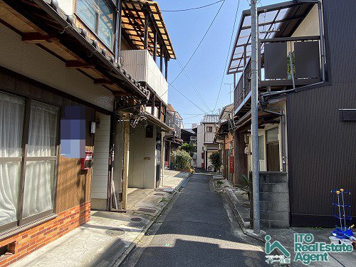 上京区一観音町 建築条件無し 土地の前面道路含む現地写真