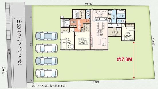 羽生市藤井上組2期　新築一戸建て　グラファーレの間取り|全居室南向きで冬場暖かく過ごせます！自然光を有効活用で省エネ♪