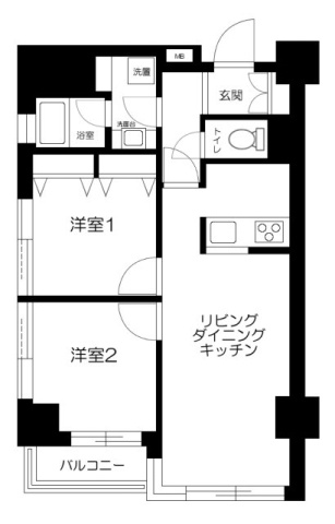 【間取り】 | ツインパレス | 51.77㎡/2LDK【ツインパレス】