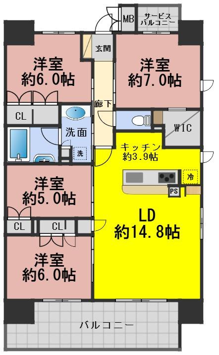６６５４９　ローレルコート大垣駅前の間取り
