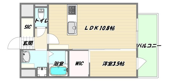 大阪市淀川区三国本町１丁目の賃貸マンションの間取り