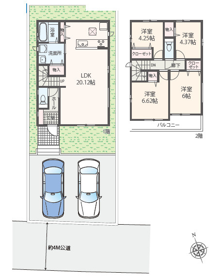 藤沢市遠藤　新築戸建　全１棟の区画図