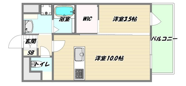 大阪市淀川区三国本町１丁目の賃貸マンションの間取り