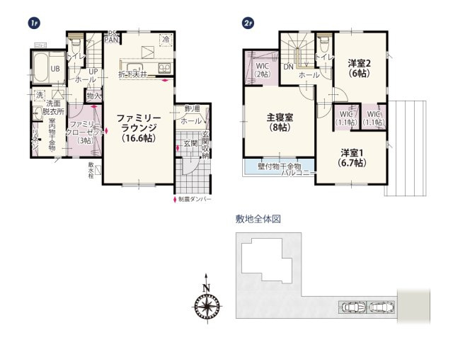 【間取り】 | ストレートタイプのリビングは空間を広々と感じさせ風通しのいい空間です。2階への動線は必ずLDKを通るので家族とのコミュニケーションが増えますね。