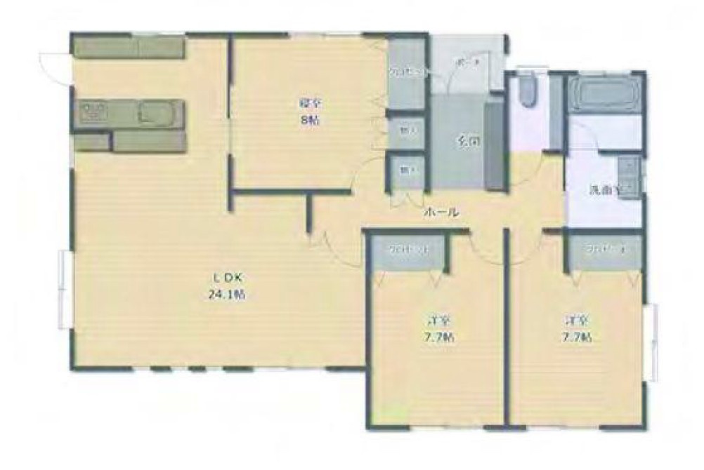 【中古戸建】前橋市下増田町の間取り|■間取り図｜敷地面積：1.969.10（約595坪）　建物面積：104.09（約31.48坪）