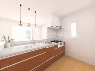 【キッチン】 | 奈良市学園大和町５丁目の新築一戸建 全２区画 | ２号地キッチン完成イメージ／人気の対面キッチン♪食器洗い乾燥機＆浄水器を標準装備！