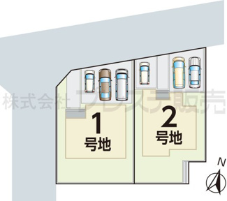 【区画図】 | 奈良市学園大和町５丁目の新築一戸建 全２区画 | 全体区画図