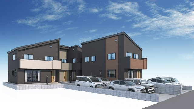 所沢市向陽町・全3棟　新築一戸建　2号棟　～オール電化～の外観パース|（車は含まれません）