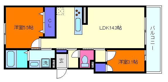 リブレメゾン住吉Ⅱの間取り