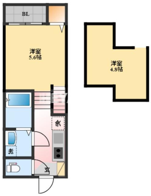 modern palazzo西時津Bの間取り