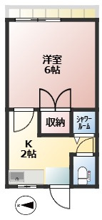 浅田アパート　駅近　内装リフォーム済　シャワールームの間取り