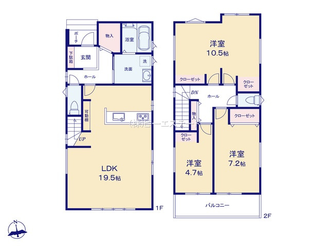 【間取り】 | 大府市第1横根町石丸　2号棟