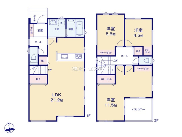 【間取り】 | 大府市第1横根町石丸　3号棟
